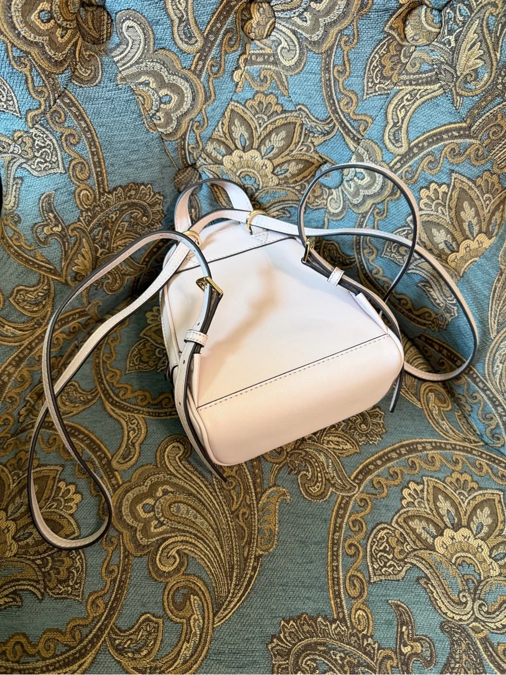 MICHAEL KORS Pale Pink Powdered Blush Pebbled Leather Mini Backpack New